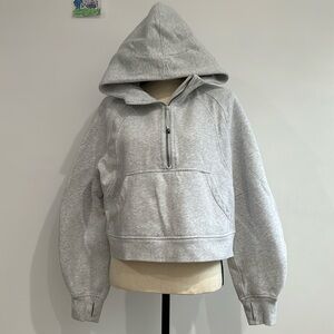Lululemon Scuba Half Zip Crop Sweater Hoodie Heathered Medium Gray M/L
